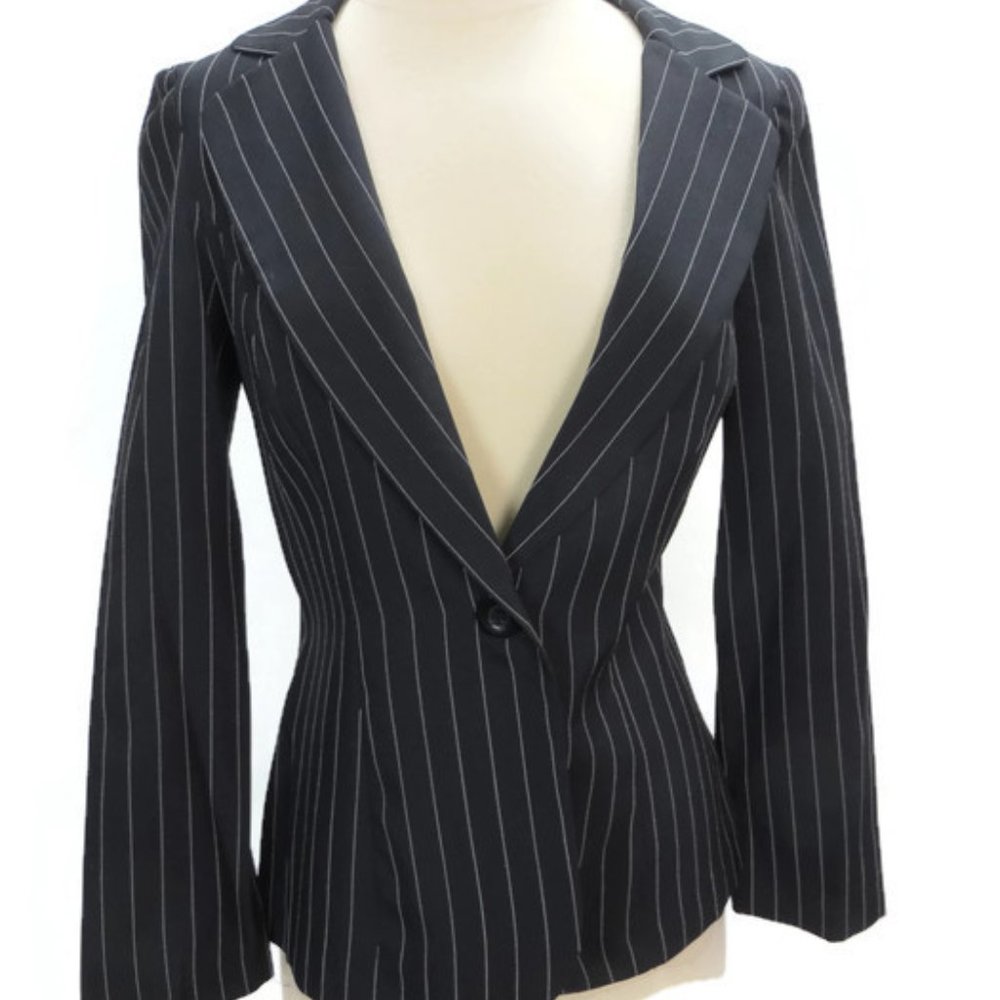 My Michelle Blazer Size 3/4  Black White Pinstripe